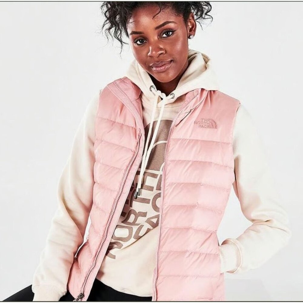 The North Face Women's Pink Aconcagua Down Puffer Vest Size Medium 3150 - Picture 4 of 15